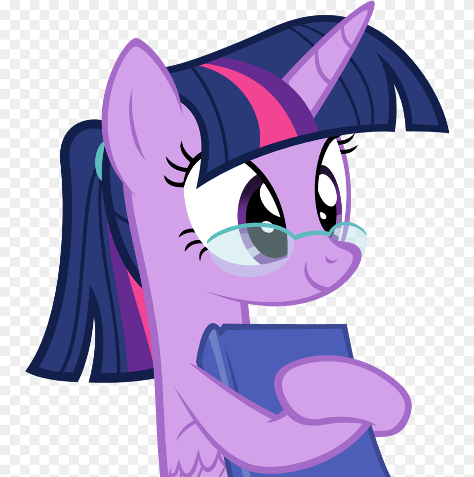 Twilight Sparkle With Glasses, Book, Comics, Publication, Purple Free Png