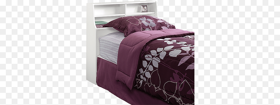 Twin Bookcase Headboard In Soft White Bed Sheet, Furniture, Quilt, Home Decor, Bedroom Png