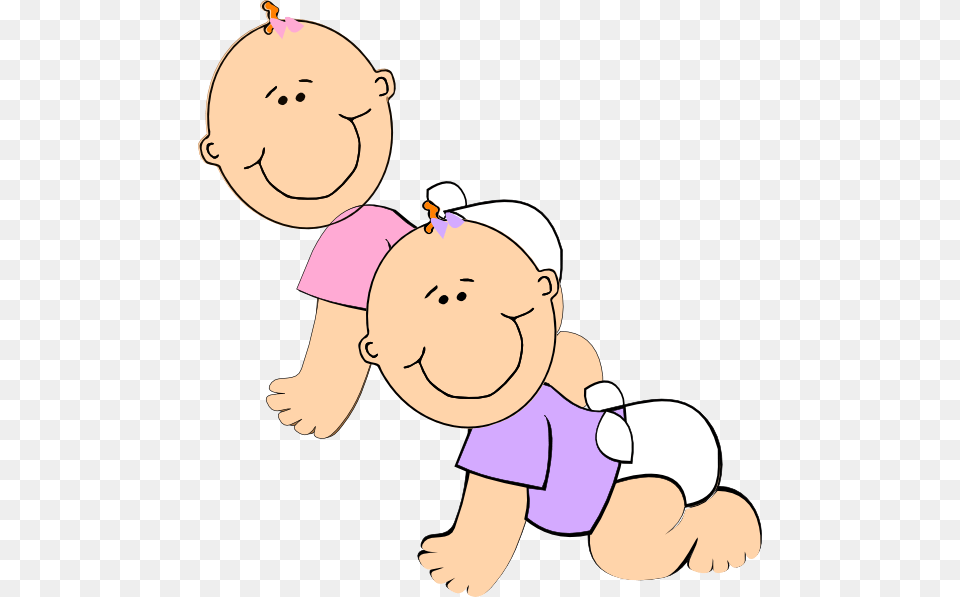 Twin Girls Clip Art, Baby, Face, Head, Person Free Png