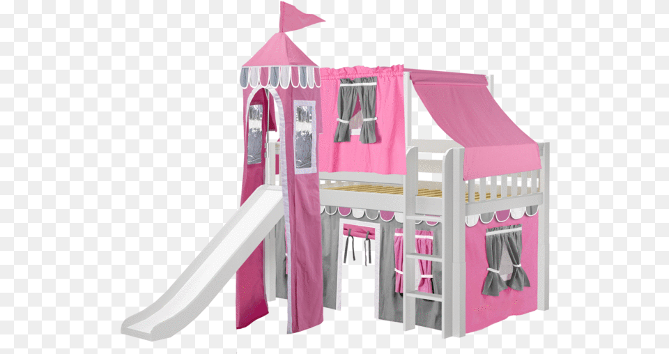 Twin Low Loft Bed With Straight Ladder Curtain Top Tent, Furniture, Bunk Bed, Crib, Infant Bed Free Transparent Png