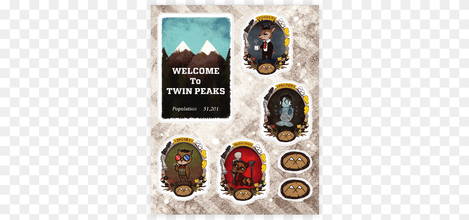 Twin Peaks Stickerdecal Sheet Welcome To Twin Peaks Sticker, Advertisement, Book, Poster, Publication Png Image