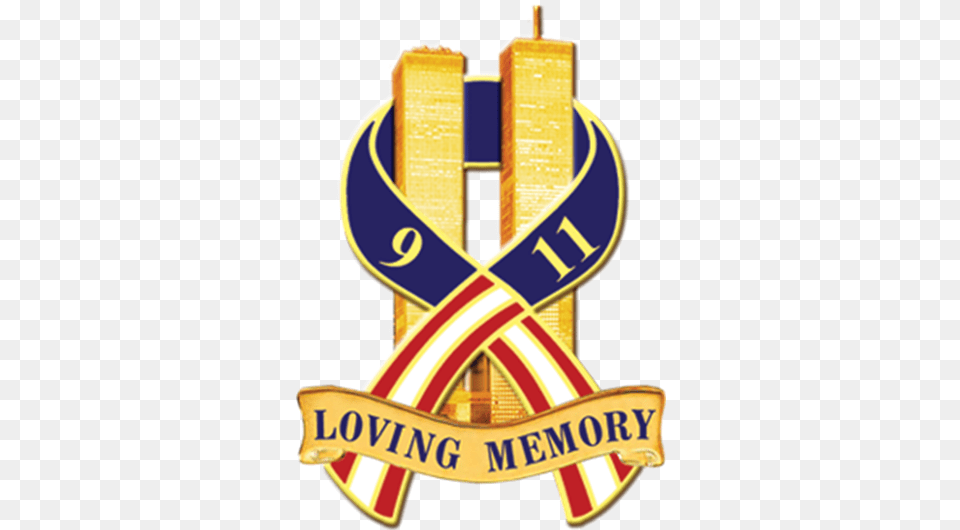 Twin Towers Loving Memory Pin Ribbon Remembrance Remember 9 11, Badge, Logo, Symbol Free Png Download