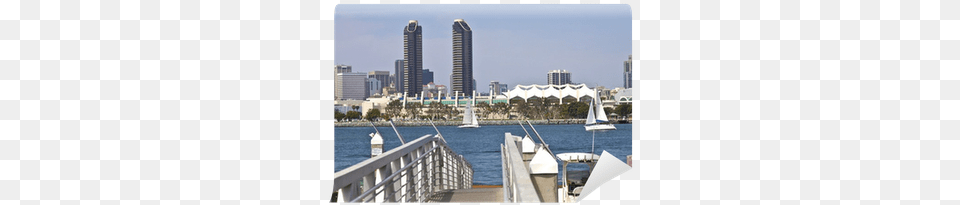 Twin Towers On San Diego Skyline California San Diego Twin Tower, Architecture, Water, Urban, Pier Png Image