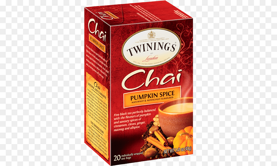 Twinings Pumpkin Spice Chai Tea, Cup, Beverage, Herbal, Herbs Png