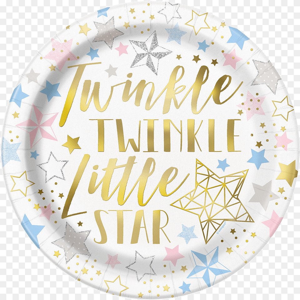 Twinkle Little Star Paper Plates New Year, Dish, Food, Meal, Platter Png Image