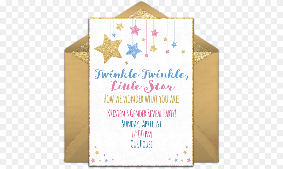 Twinkle Stars Party Supply, Envelope, Greeting Card, Mail, Advertisement Free Transparent Png