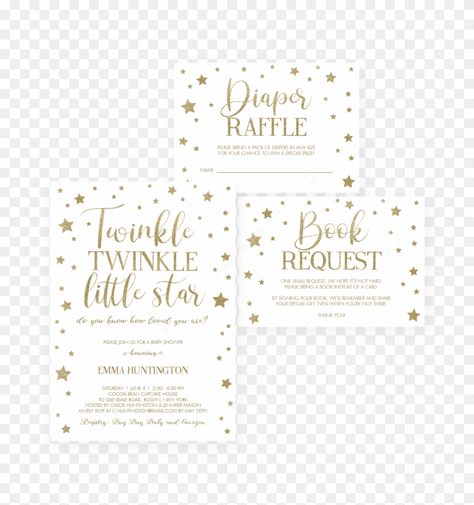 Twinkle Twinkle Baby Shower Invite Kit Template By Calligraphy, Advertisement, Poster, Paper, Text Free Transparent Png