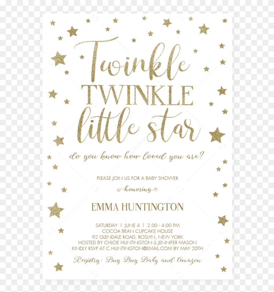 Twinkle Twinkle Little Star Baby Shower Invitation Paper, Advertisement, Poster, Text Free Transparent Png