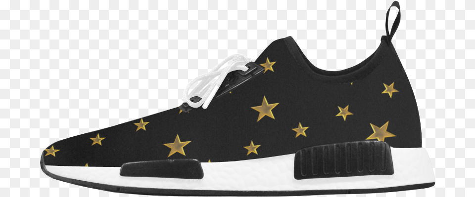 Twinkle Twinkle Little Star Gold Stars On Black Womens Floral Running Shoes, Clothing, Footwear, Shoe, Sneaker Free Transparent Png