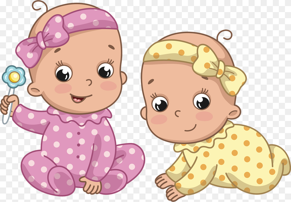 Twins Girls Clipart, Face, Head, Person, Baby Png
