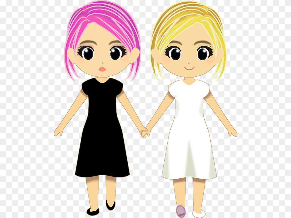 Twins Girls Guide Good Friends Blond Hair White Pretty Twin Girls Cartoon, Book, Comics, Publication, Female Free Png Download