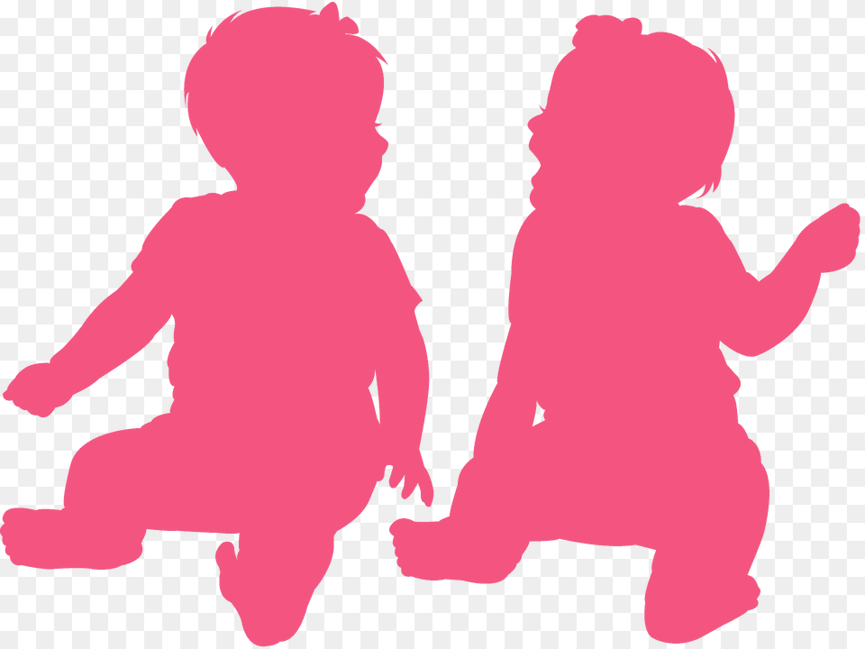 Twins Silhouette, Baby, Person, Head Free Png Download