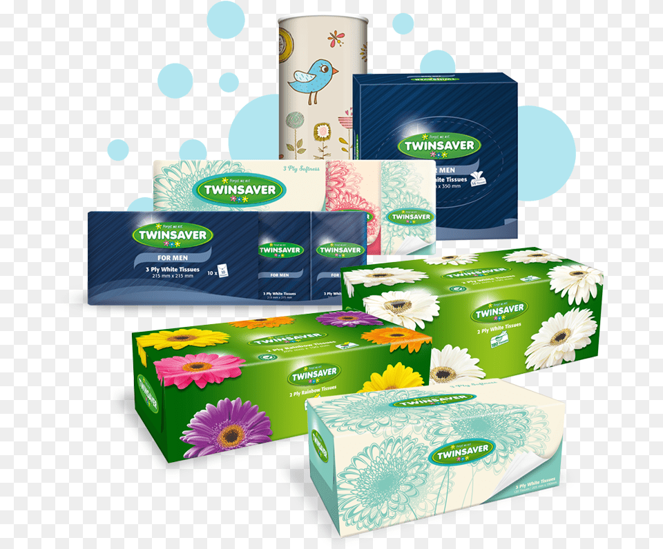 Twinsaver Facial Tissue Range Box, Paper, Plant, Daisy, Flower Free Png Download