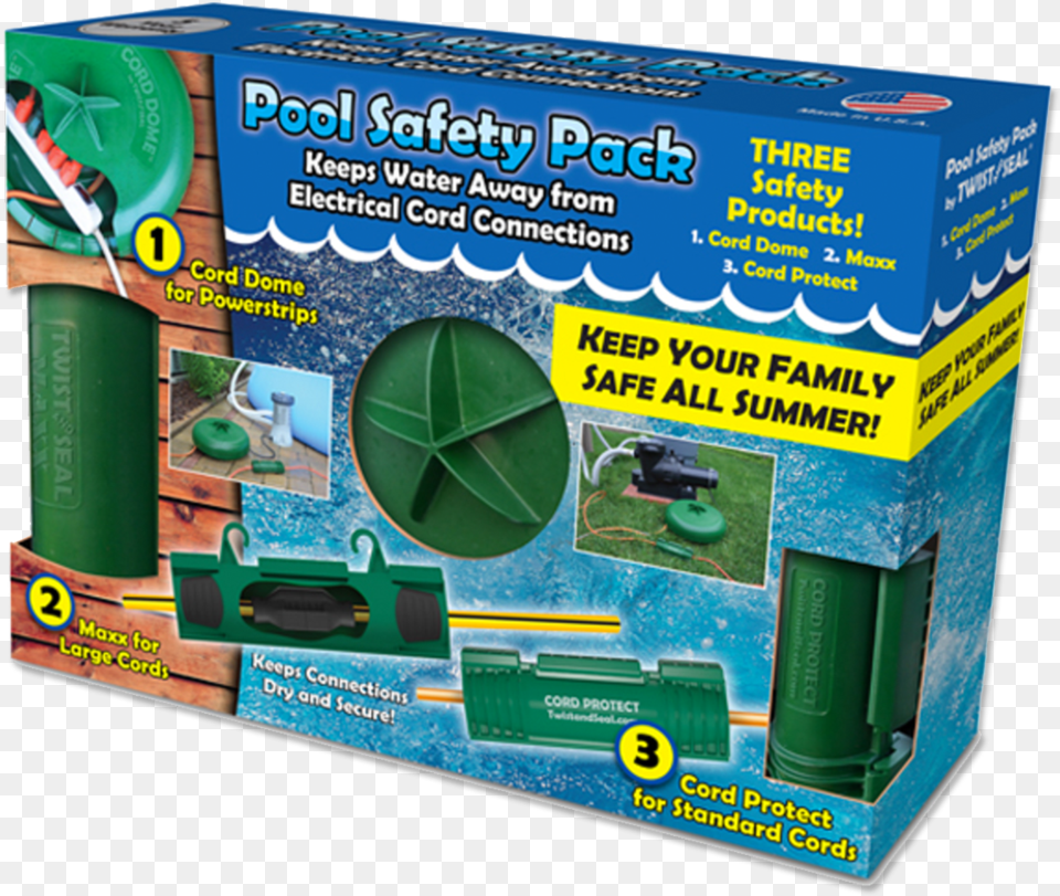 Twist And Seal Pool Safety Pack Cover Pool Extension Cord, Can, Tin Free Png