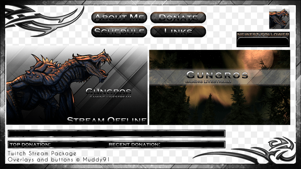 Twitch Overlays For Gungros Twitch Overlay Dragon, Animal, Dinosaur, Reptile, File Free Transparent Png