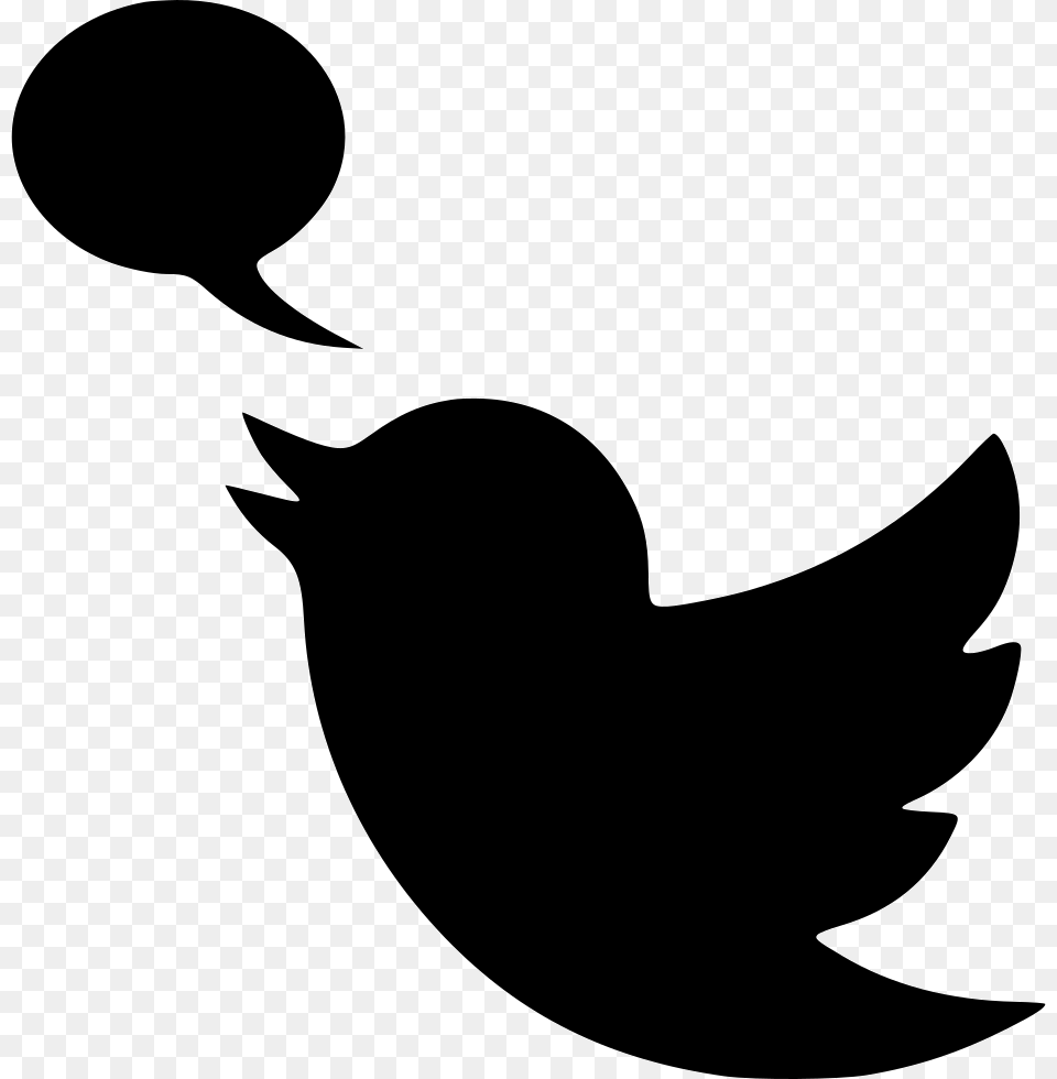 Twitter, Stencil, Silhouette, Animal, Blackbird Free Transparent Png