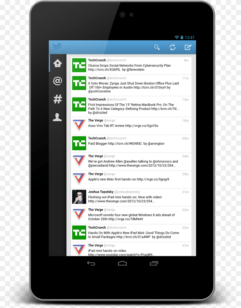 Twitter For Tablets Tablet Computer, Electronics, Mobile Phone, Phone, Tablet Computer Free Png