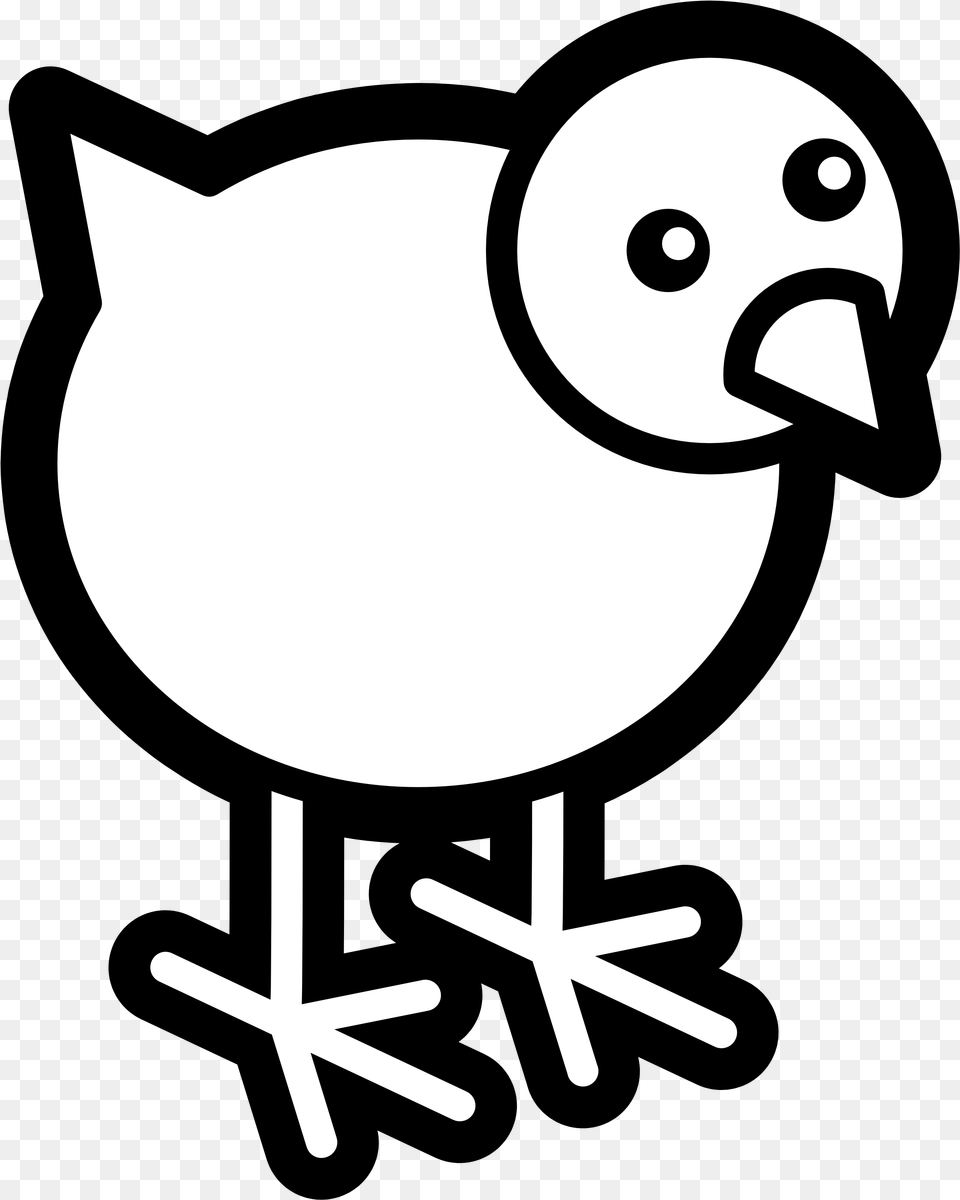 Twitter Icon White Transparent Background Pollito Fcil De Dibujar, Stencil, Animal, Bird Free Png Download