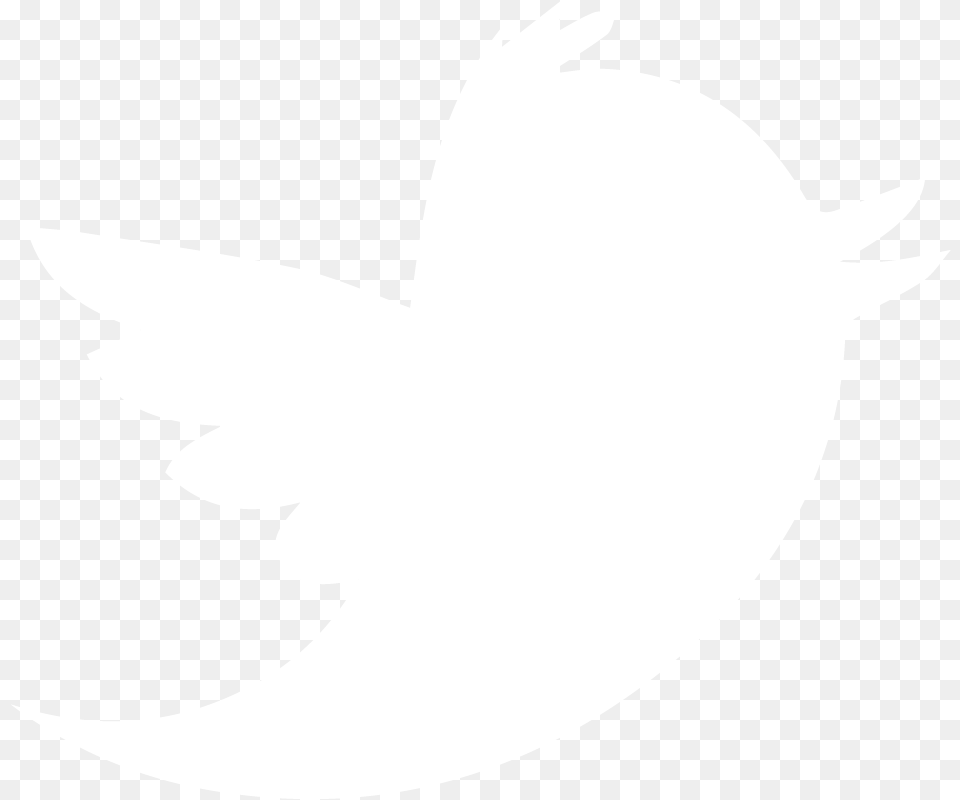 Twitter Icon White Transparent Twitter Logo White, Silhouette, Stencil, Animal, Fish Png