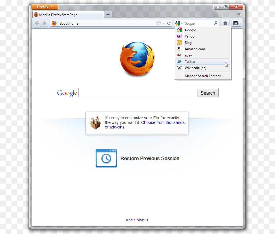 Twitter In Firefox Search Bar Mozilla Firefox, File, Webpage, Sphere Png Image
