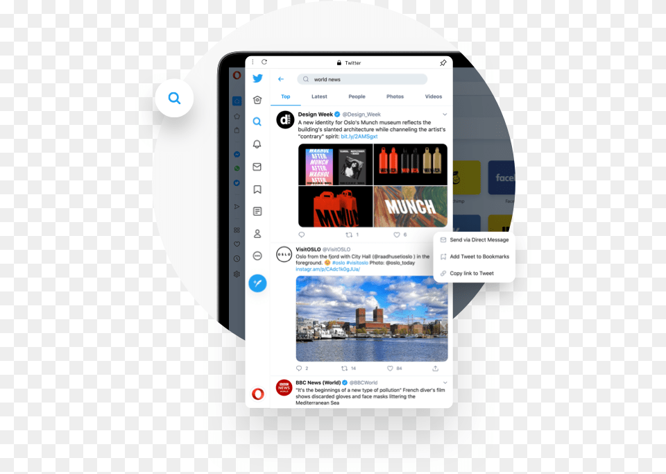 Twitter In Opera Tweet Explore And Get A Better View Technology Applications, File, Computer Hardware, Electronics, Hardware Png
