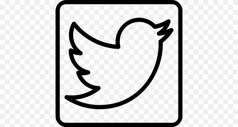 Twitter Outline Icon, Gray Free Transparent Png