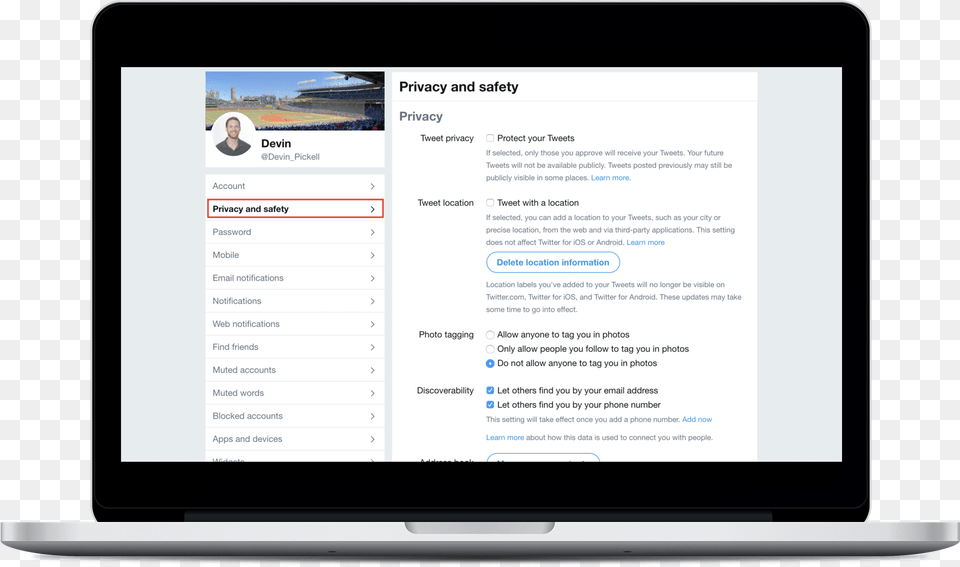 Twitter Privacy And Safety Desktop Clippings Io, Computer, Electronics, Person, Tablet Computer Png Image