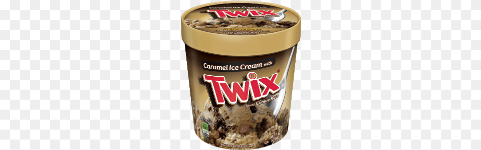 Twix Ice Cream Caramel With Twix Cookie Bars, Dessert, Food, Ice Cream, Peanut Butter Png Image