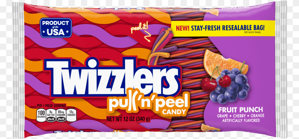 Twizzlers Pull N Peel Fruit Punch, Food, Sweets, Candy, Dynamite Png Image