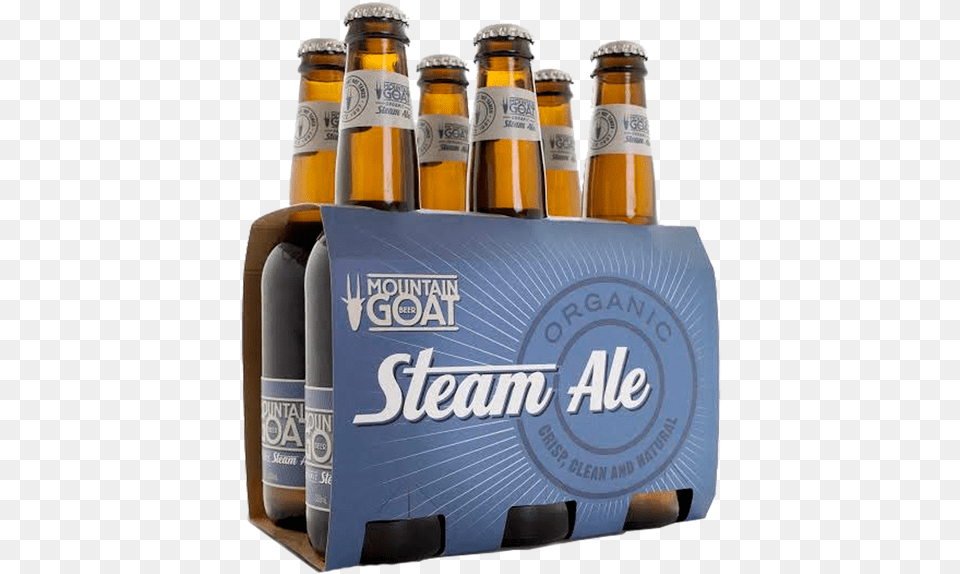Two 6 Packs Of Mountain Goat Organic Steam Ale For Mountain Goat Steam Ale Organic, Alcohol, Beer, Beer Bottle, Beverage Png Image