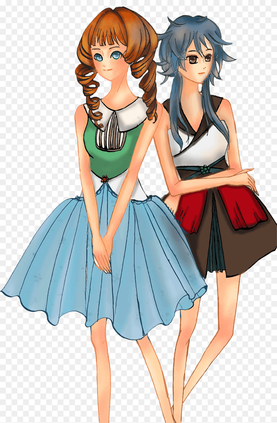 Two Anime Girls Clipart, Book, Publication, Comics, Adult Free Transparent Png