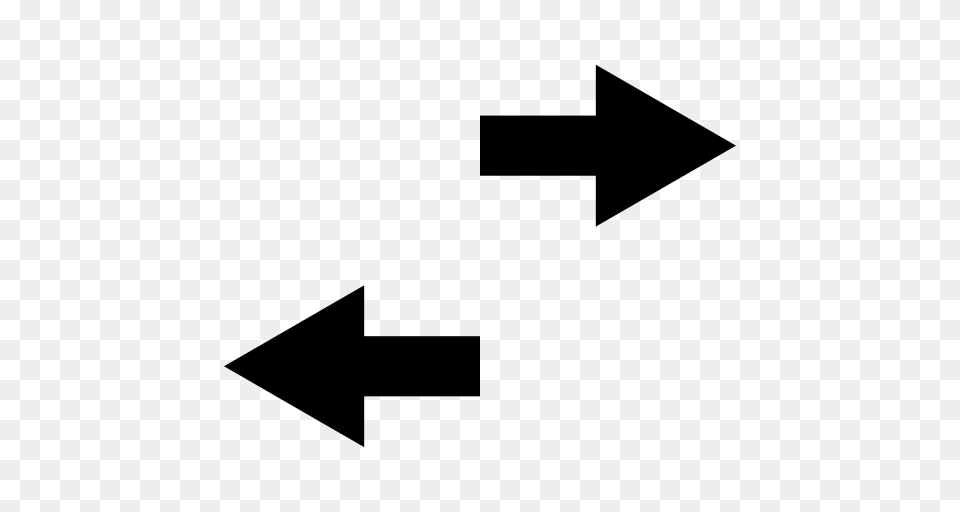 Two Arrows Symbol Pointing Opposite Directions Icon, Gray Free Png Download