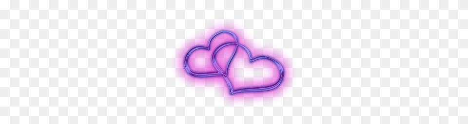 Two Attached Hearts, Light, Purple, Neon, Heart Free Transparent Png