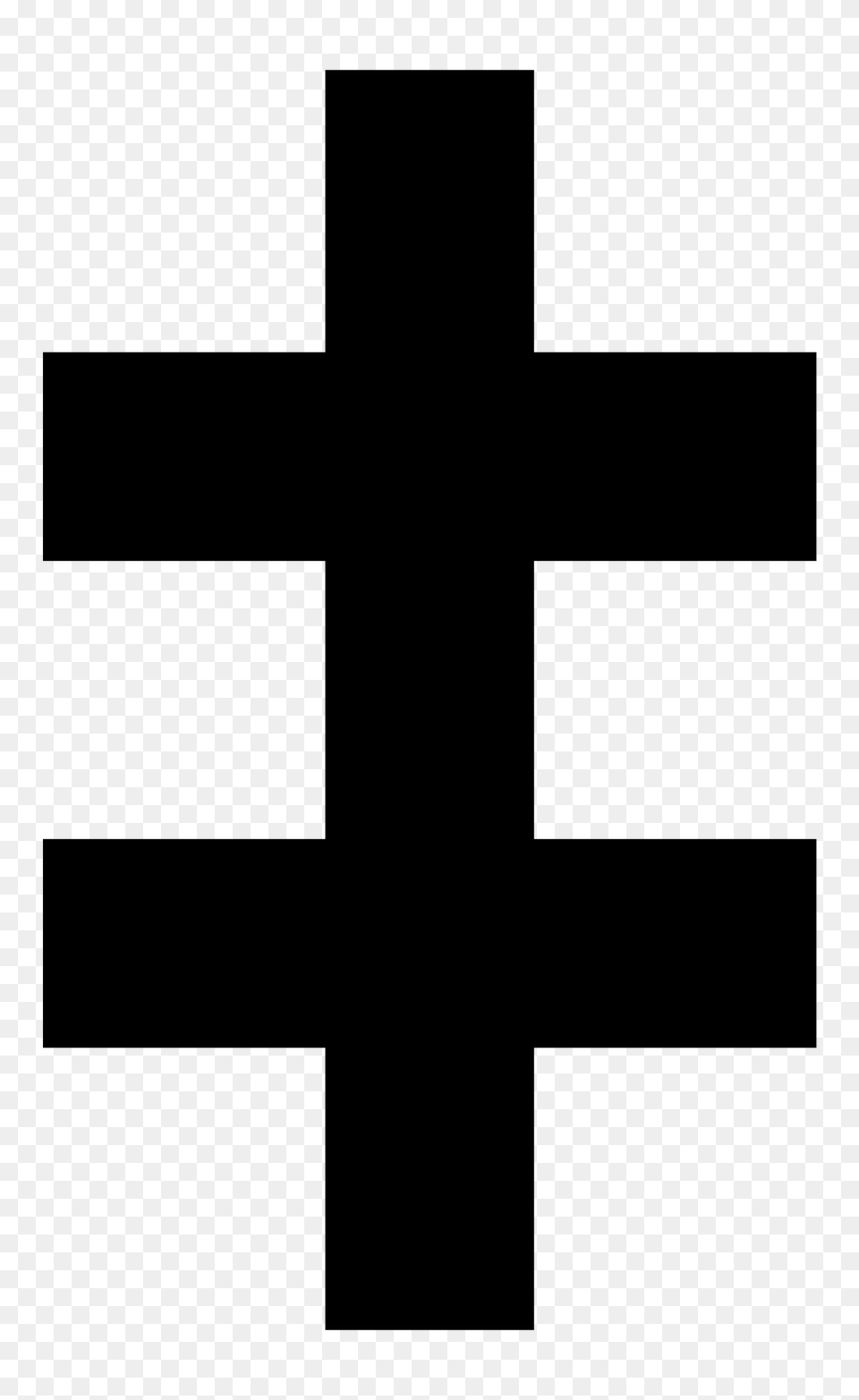 Two Barred Cross, Gray Png