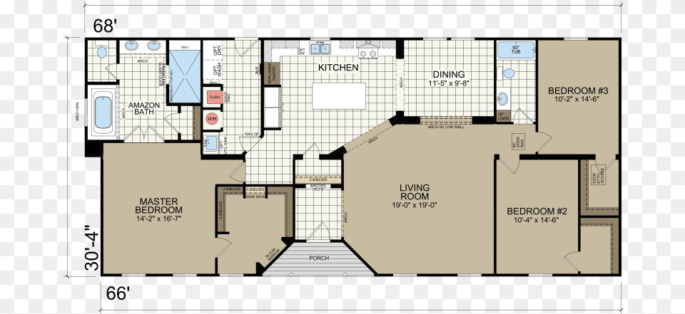 Two Bedroom Champion Homes Floor Plans, Diagram, Floor Plan Free Png Download