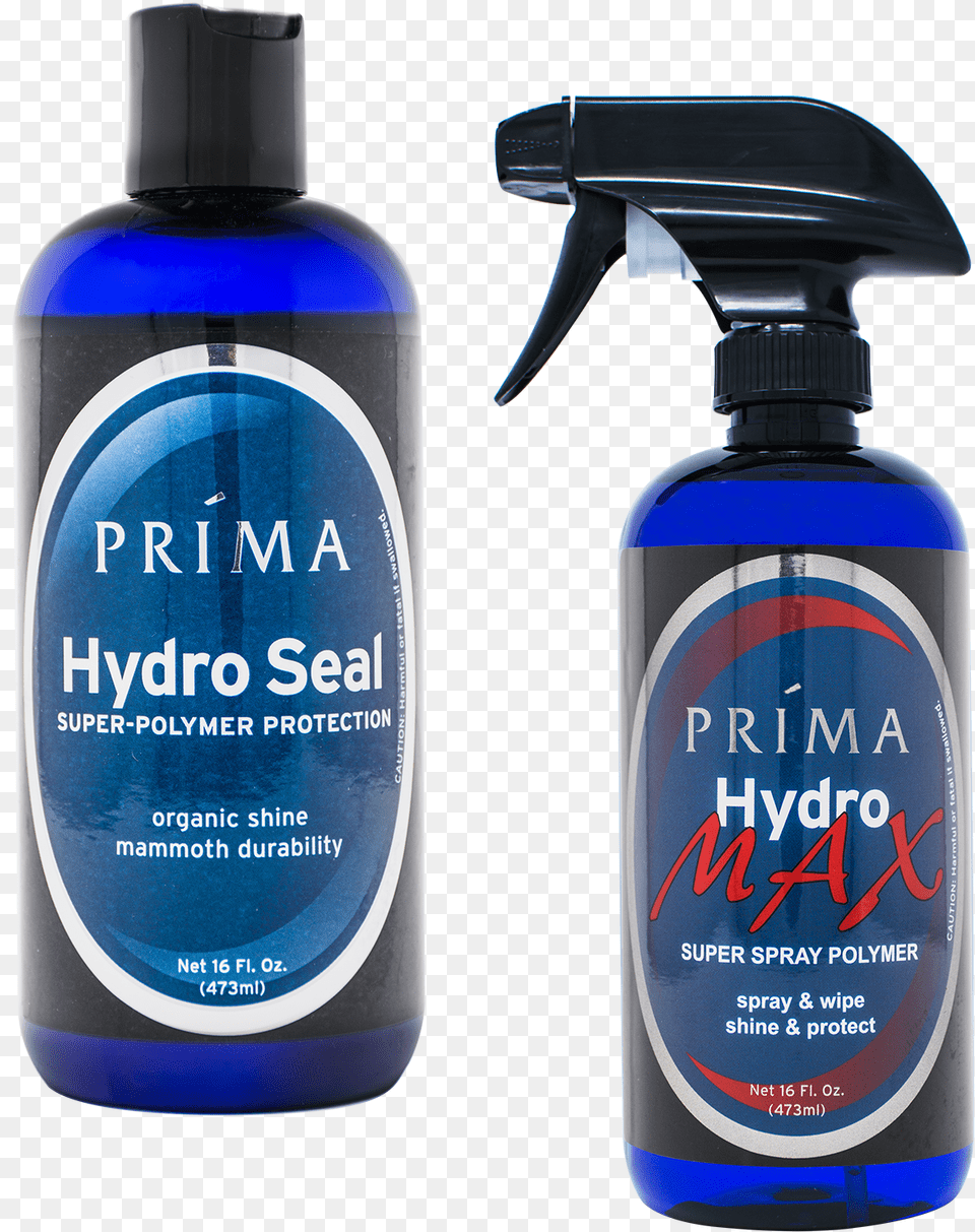 Two Bottles Of Prima Car Care Products Are Displayed, Bottle, Cosmetics, Perfume, Aftershave Png Image