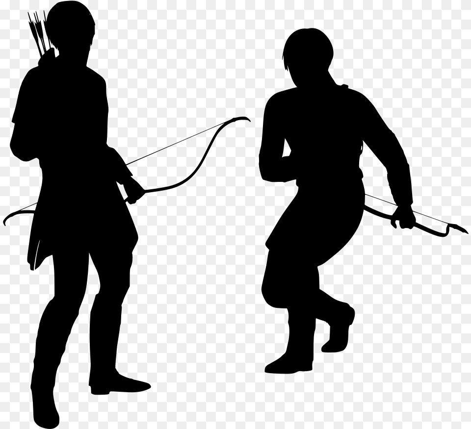 Two Brother Silhouette, Gray Free Transparent Png