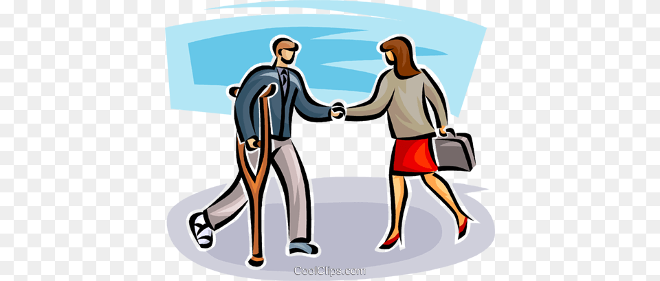 Two Business People Shaking Hands Royalty Vector Clip Art, Walking, Body Part, Person, Hand Free Png Download