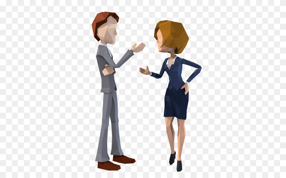 Two Business People Talking Cartoon Characters Talking, Adult, Person, Woman, Female Png Image