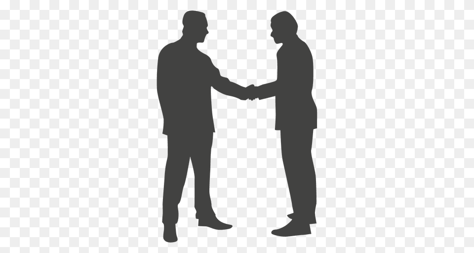 Two Businessmen Shaking Hands Silhouette, Body Part, Person, Hand, Adult Png Image