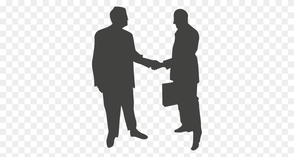 Two Businessmen Shaking Talking Silhouette, Body Part, Hand, Person, Adult Free Transparent Png