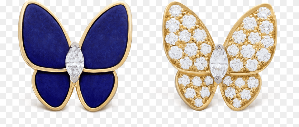 Two Butterfly Earrings Van Cleef Butterfly Earrings, Accessories, Gemstone, Jewelry, Earring Png Image