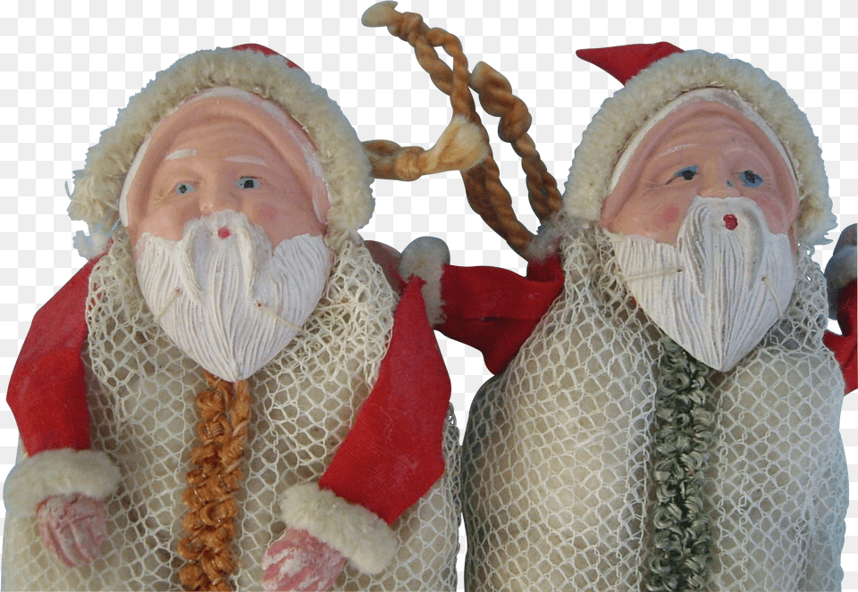 Two Candy Container With Santa Faces Found At Christmas Free Png Download