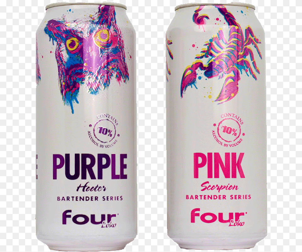 Two Cans Of The United States Imported Four Rock Four, Can, Tin, Beverage, Alcohol Png Image