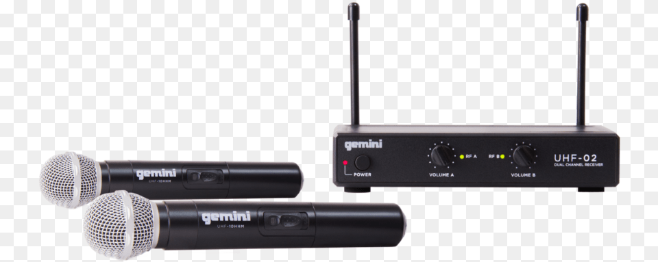 Two Channel Wireless Microphone System Gemini Uhf 02m Dual Handheld Microphone Wireless System, Electrical Device, Electronics Free Png