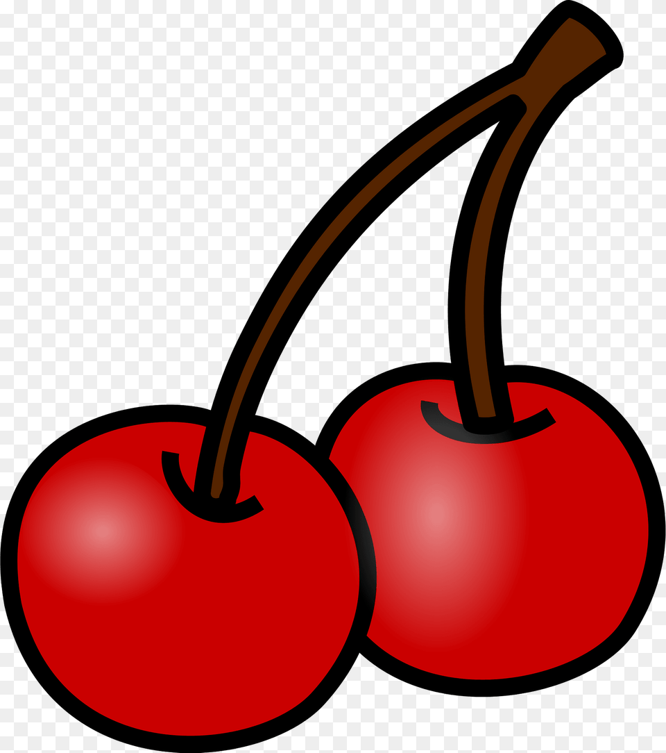Two Cherries With Stems Clipart, Cherry, Food, Fruit, Plant Free Transparent Png