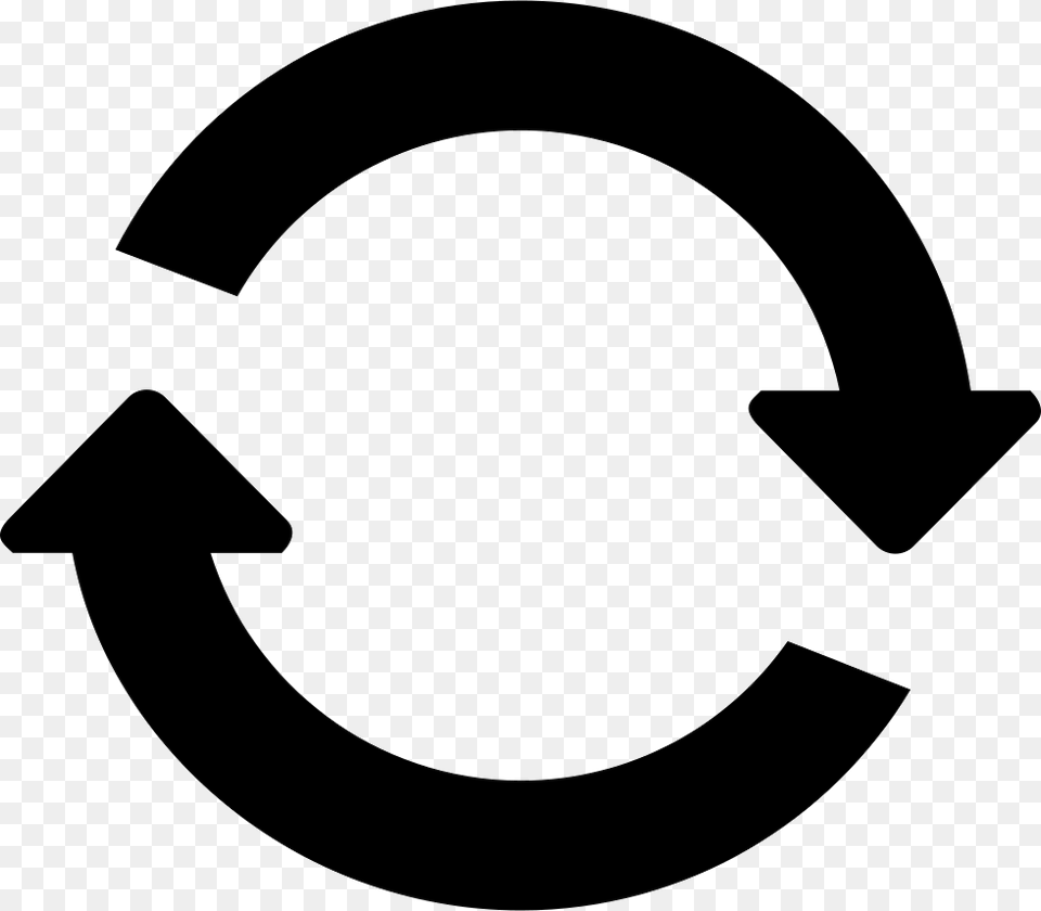 Two Clockwise Circular Rotating Arrows Circle Icon, Recycling Symbol, Symbol Free Png