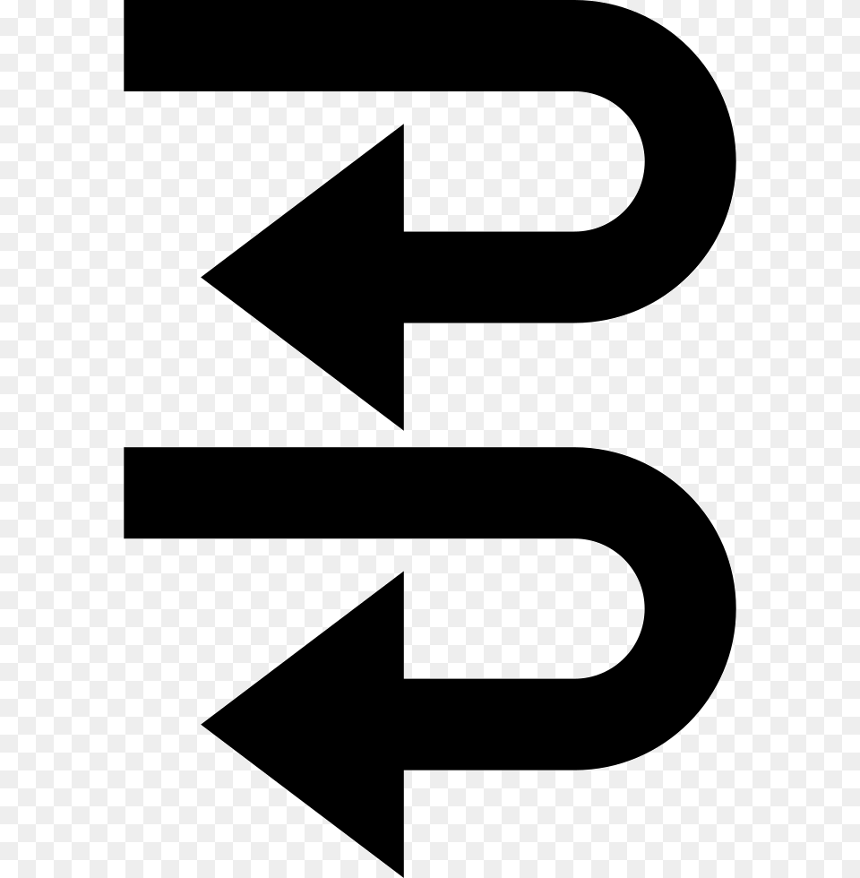 Two Curved Back Arrows Symbol, Sign Png