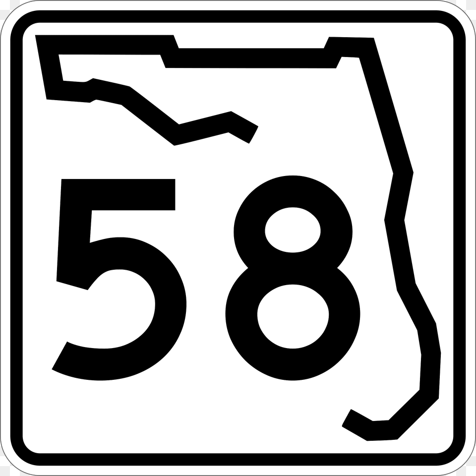 Two Digit State Highway Shield Florida Clipart, Text, Symbol, Number, Sign Png Image