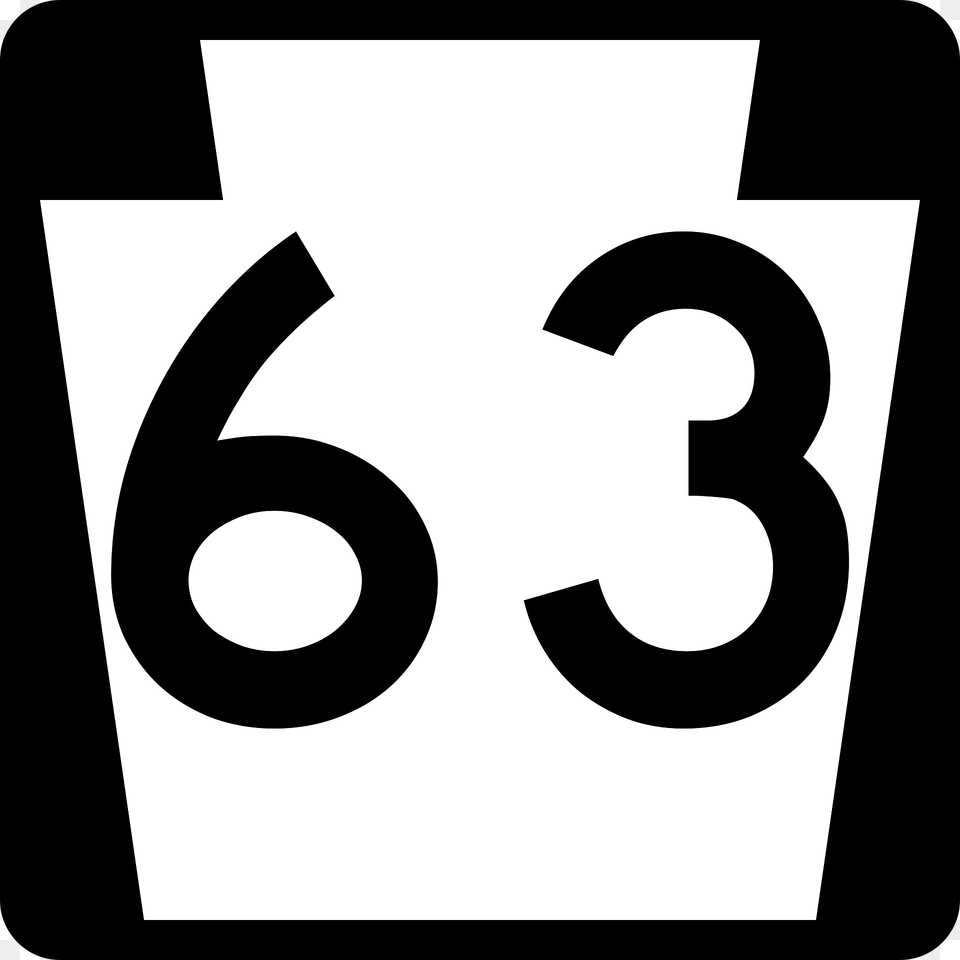 Two Digit State Highway Shield Uses A Keystone Pennsylvania Clipart, Symbol, Stencil, Smoke Pipe, Text Png